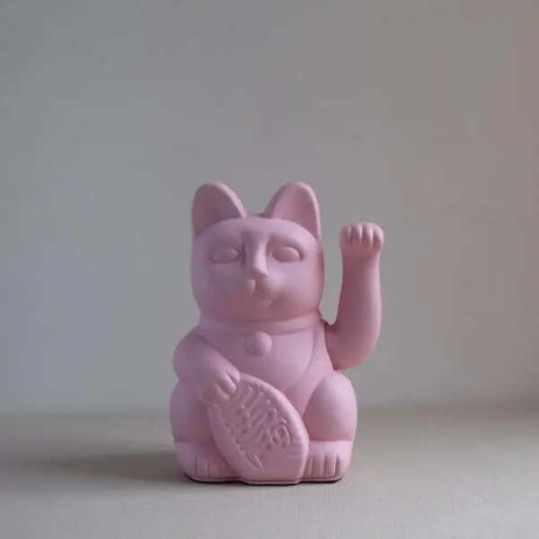 Gato de la suerte Maneki Neko rosa pastel