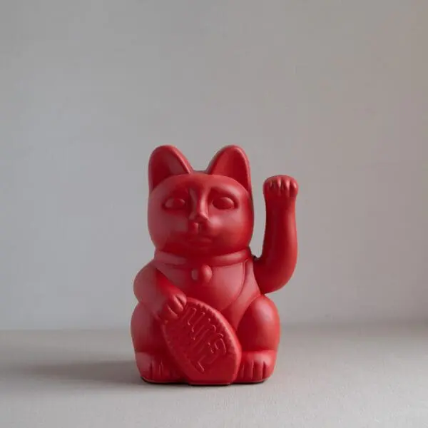 Gato de la suerte Maneki Neko rojo