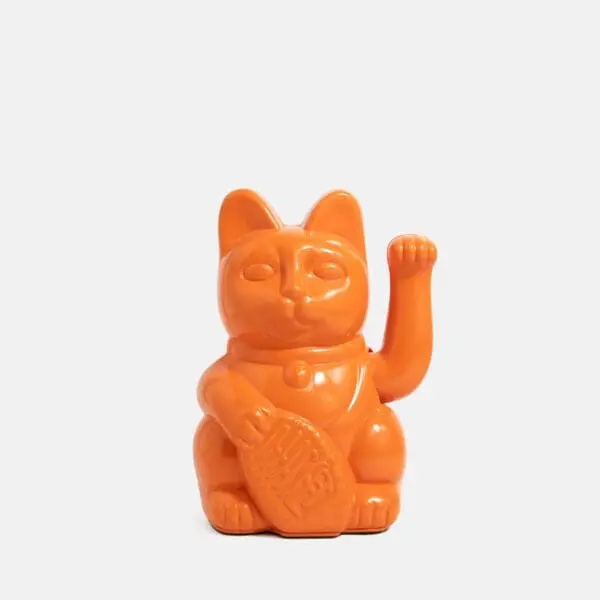 Gato de la suerte Maneki Neko naranja - Image 3