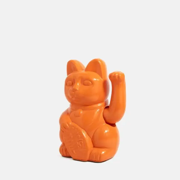 Gato de la suerte Maneki Neko naranja - Image 2