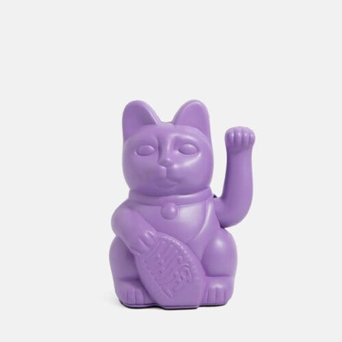 Gato de la suerte japonés Maneki Neko malva