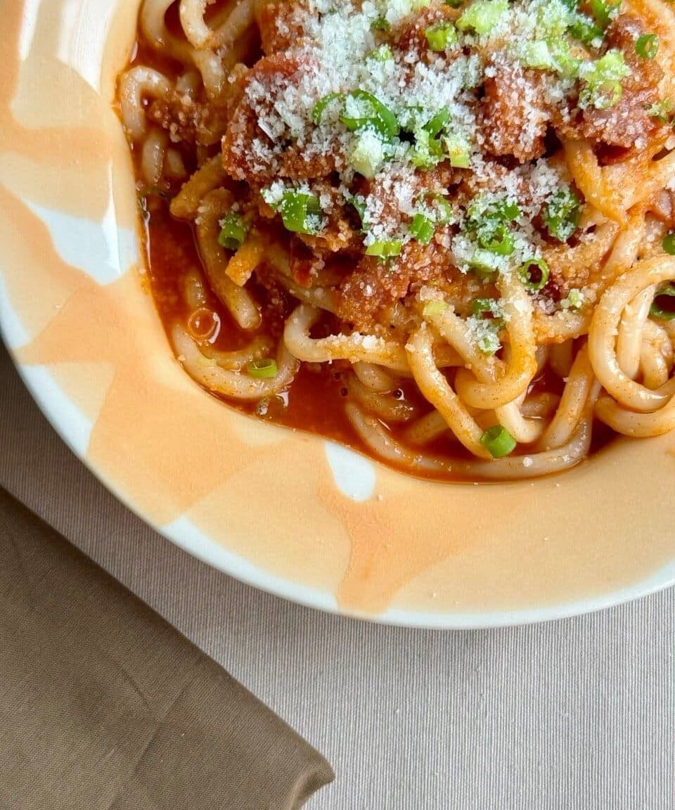 Udon a la carbonara coreana