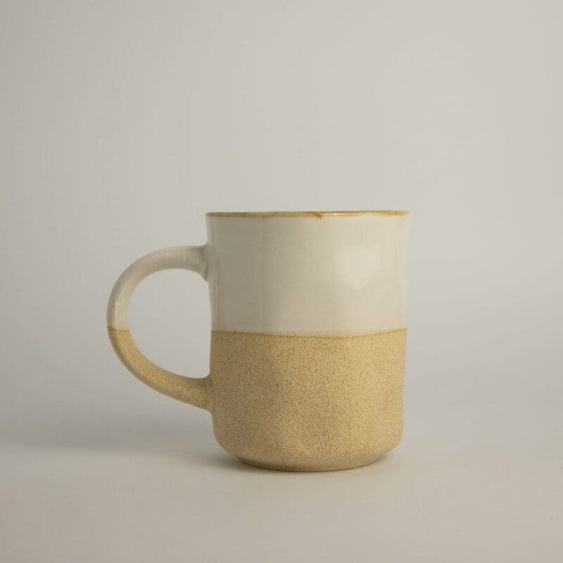 Taza jumbo de cerámica blanca Toshi