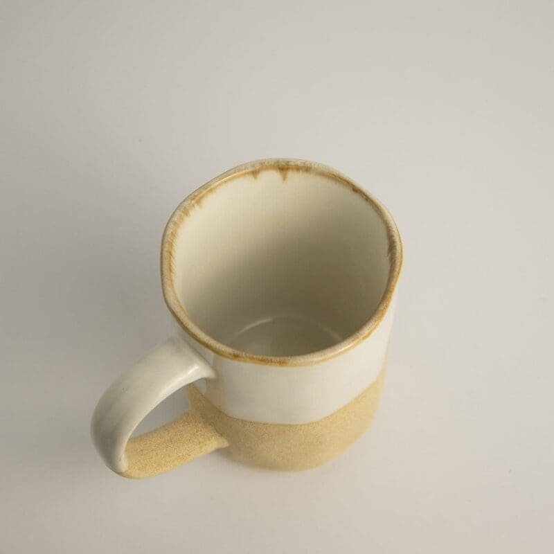 Taza jumbo de cerámica blanca Toshi