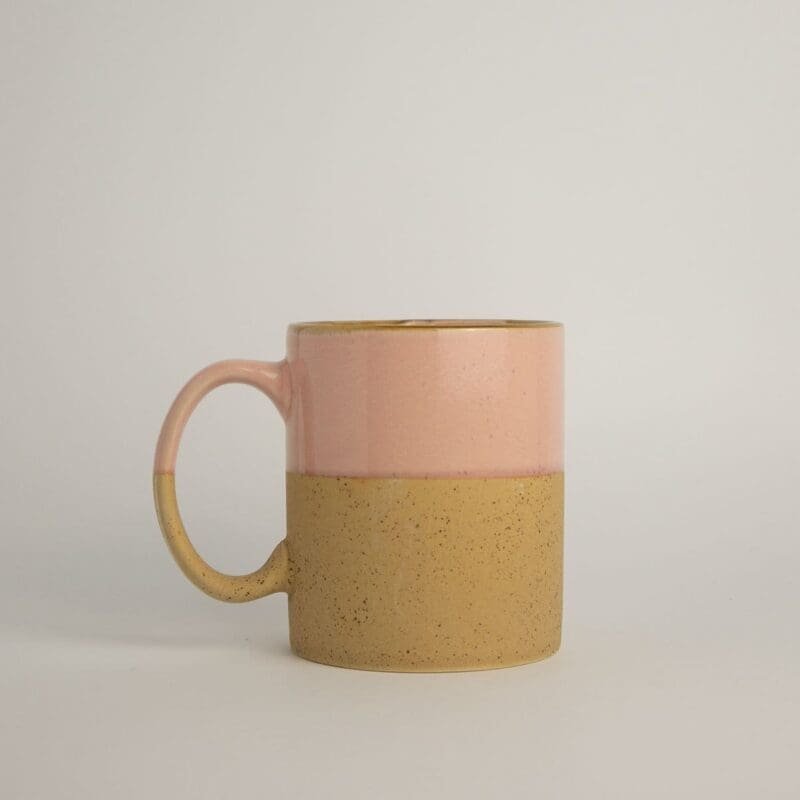 Taza jumbo de cerámica rosa Akogare