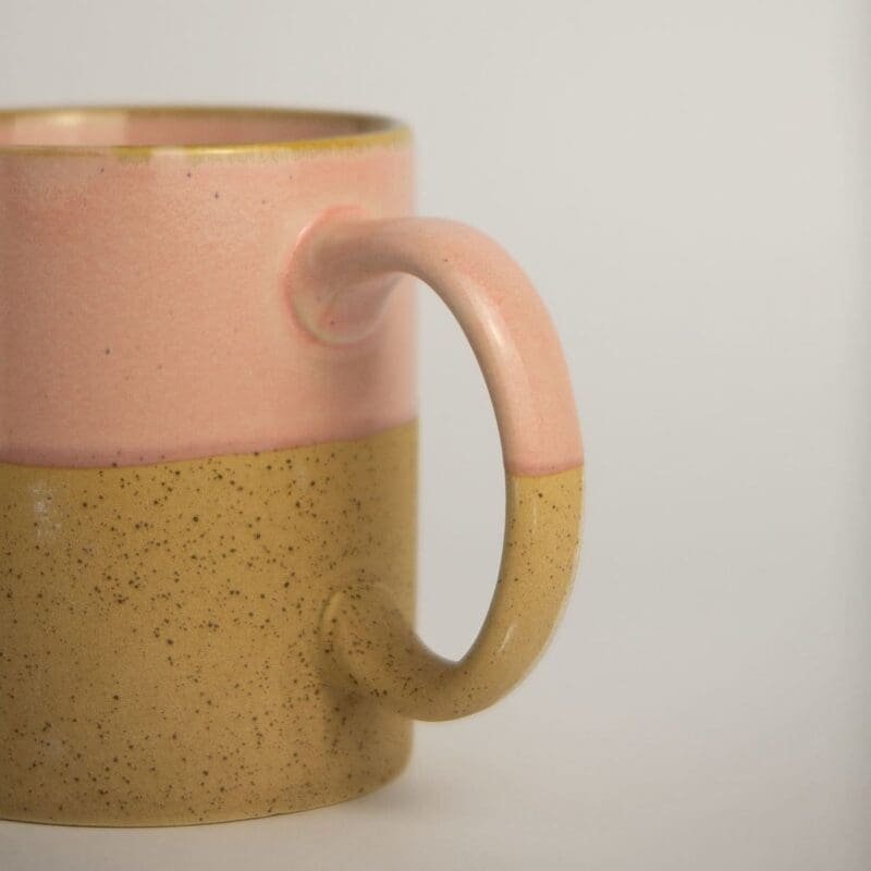 Taza jumbo de cerámica rosa Akogare