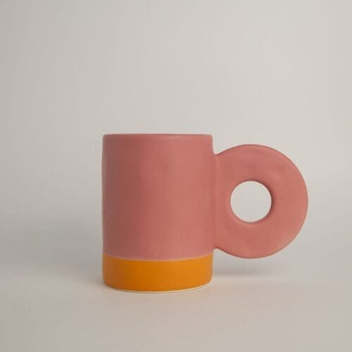 Taza de cerámica rosa Hokkori
