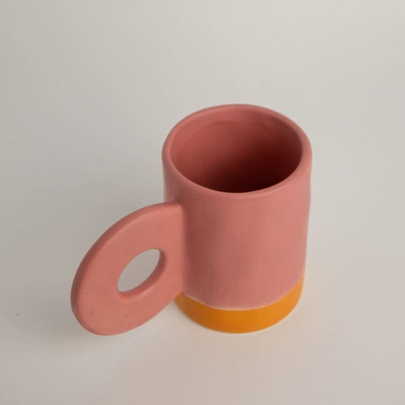Taza de cerámica rosa Hokkori