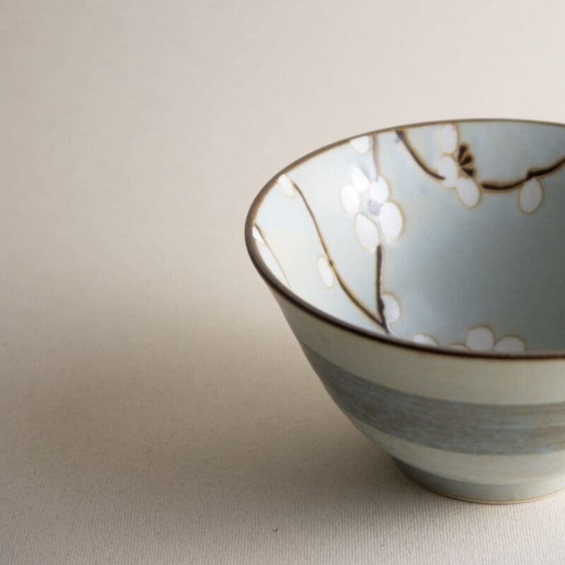 Cuenco para arroz japonés Hana verde (vajilla japonesa)